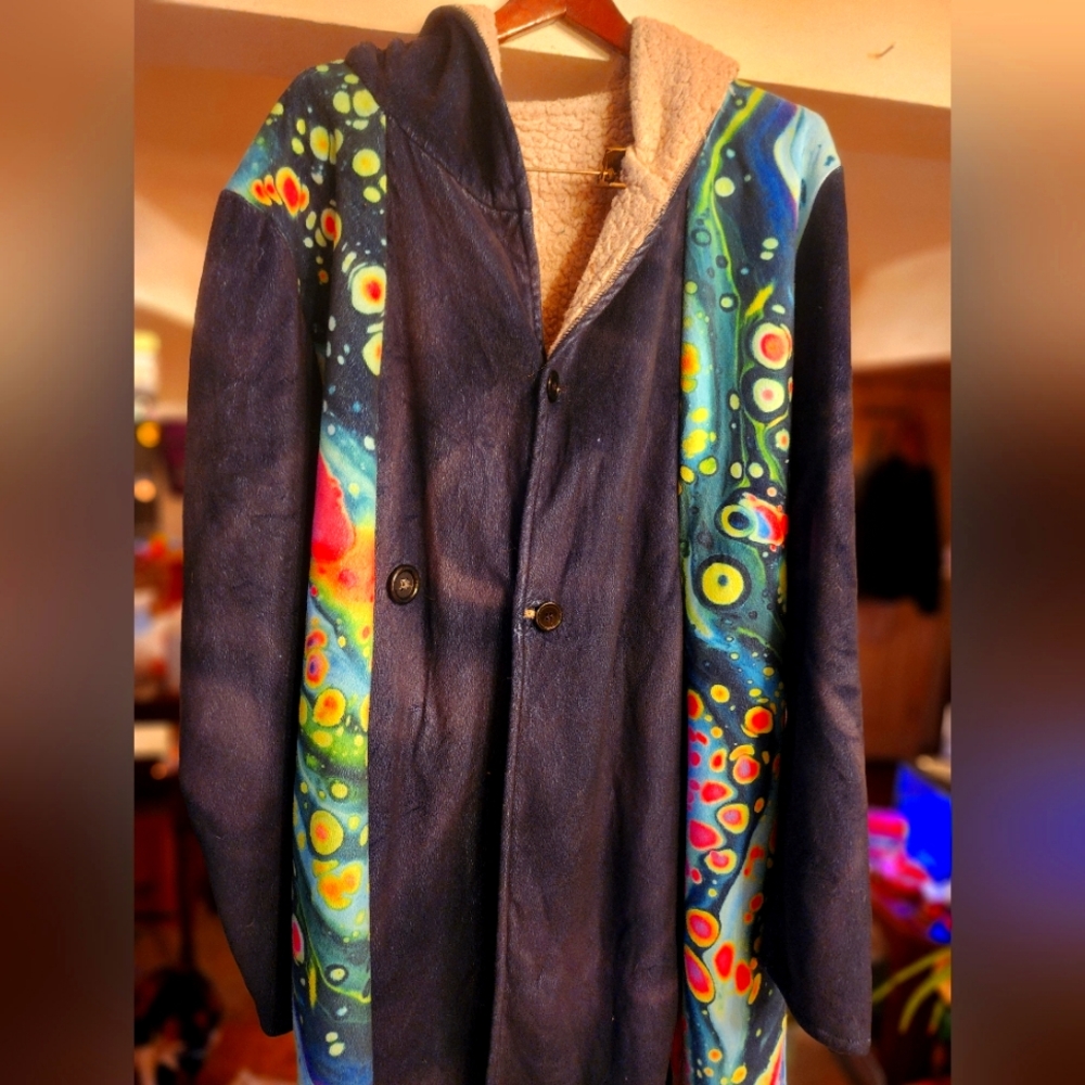 Dream Cloak, EDM Trippy Hoodie With Built In Bag, Electric Threads.